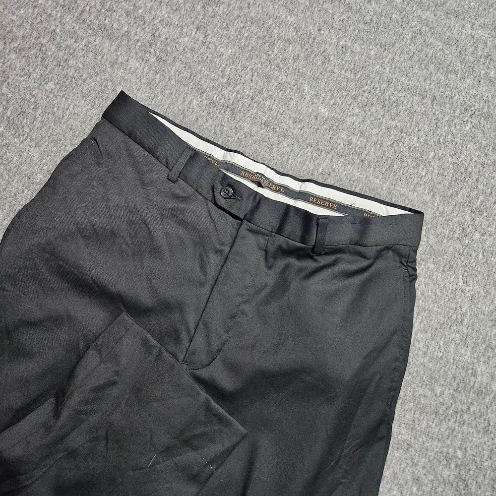 Jos A Bank Reserve Dress Pants 32R Black Reda Super 110s Wool Made in USA Slacks